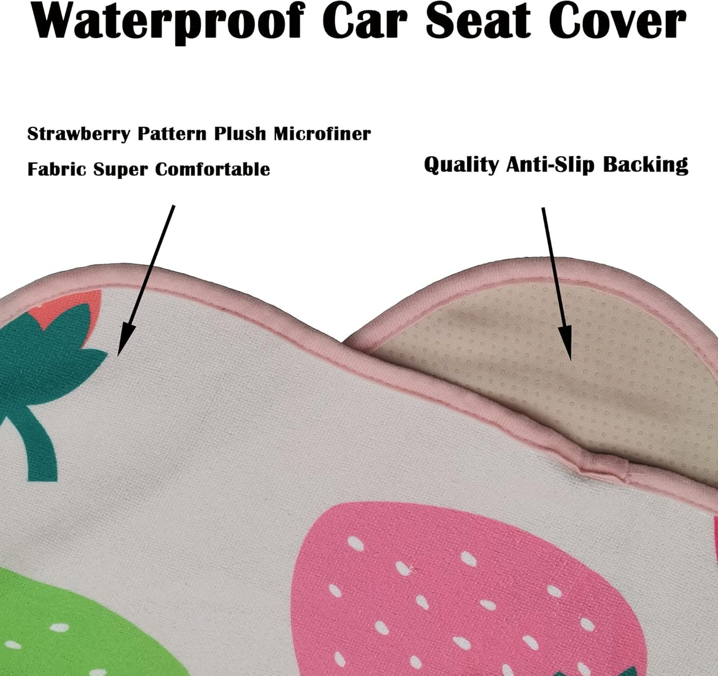 Car Seat Cover Protector Front Seats,for Gym Workout,Running,Swimming,Beach and Hiking,Waterproof Sweat Towel Bucket Seat Covers for Cars SUV Trucks (Strawberry, 1Pcs)