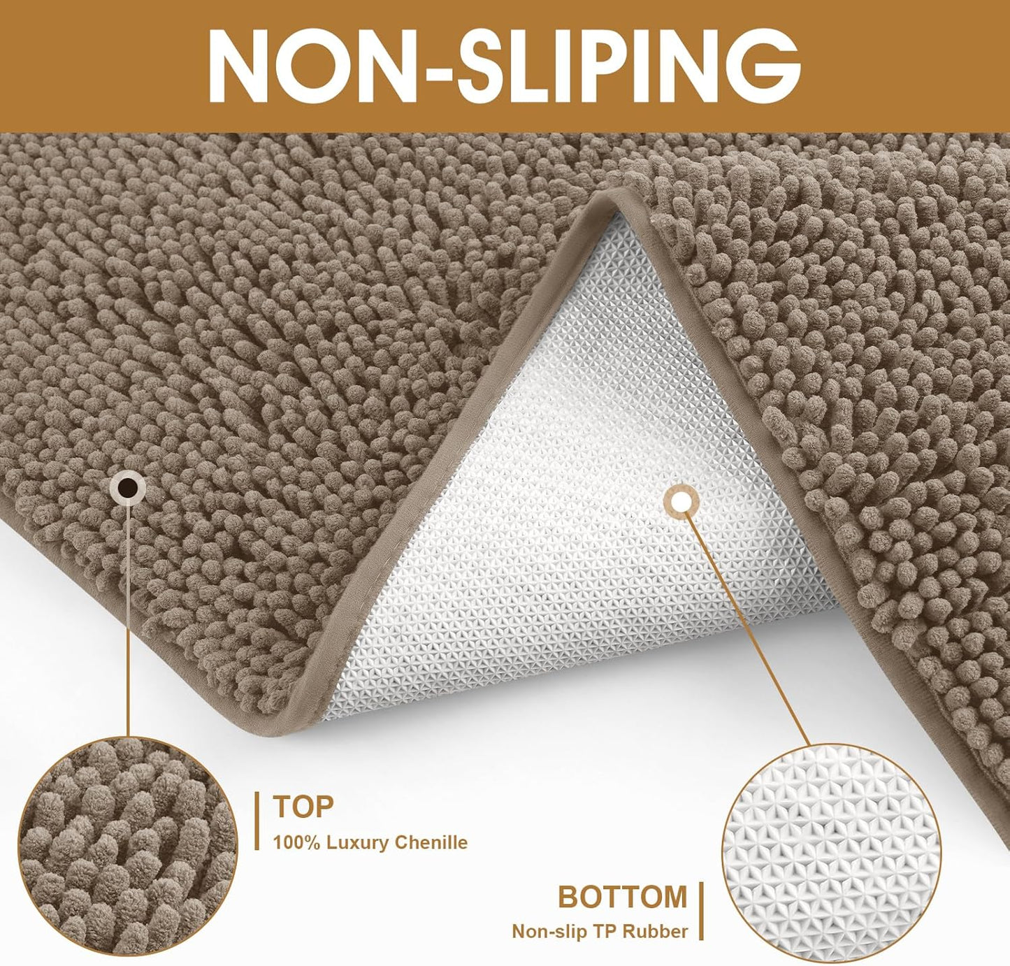 Dog Door Mats for Muddy Paws, Chenille Absorbent Dog Mats, Non Slip Heavy Mud Mat for Dogs, Soft Pet Mat for Entryway, Mud Paws, Inside Floor,36" x 24", Beige