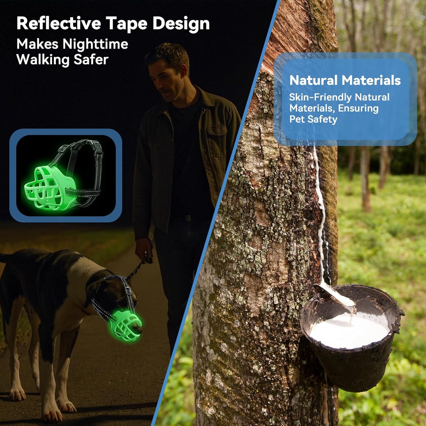 Dog Muzzle for Large Dogs, Breathable Basket Muzzles for Small, Medium and X-Large Aggressive Dog, Allows Panting Drinking, Suitable for Grooming Trimming Training (2, Luminous Green)