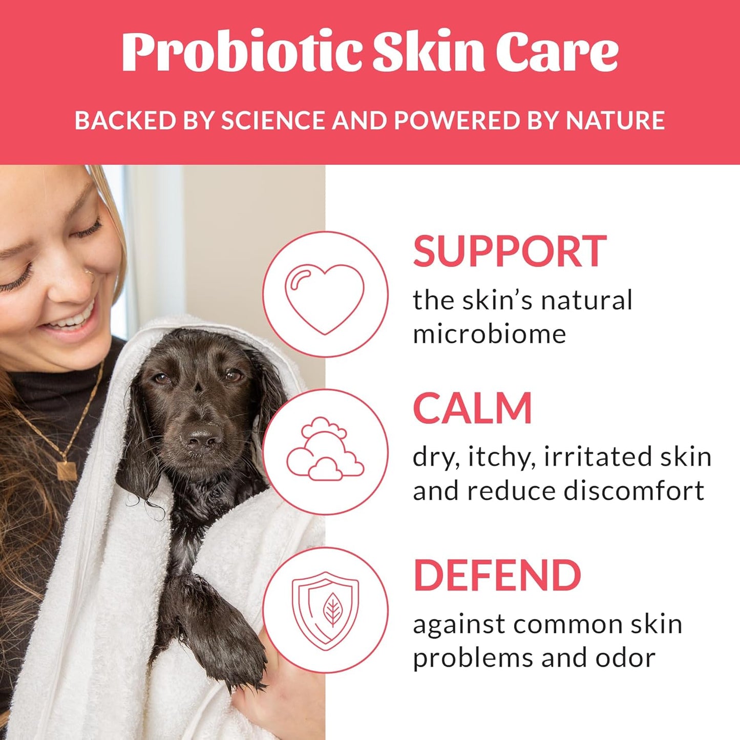 Skout's Honor Probiotic Dog Shampoo & Conditioner with Avocado Oil & Omega-3s, 97% Natural, Paraben & Sulfate-Free, Cruelty-Free, 16oz, Sunkissed Coconut
