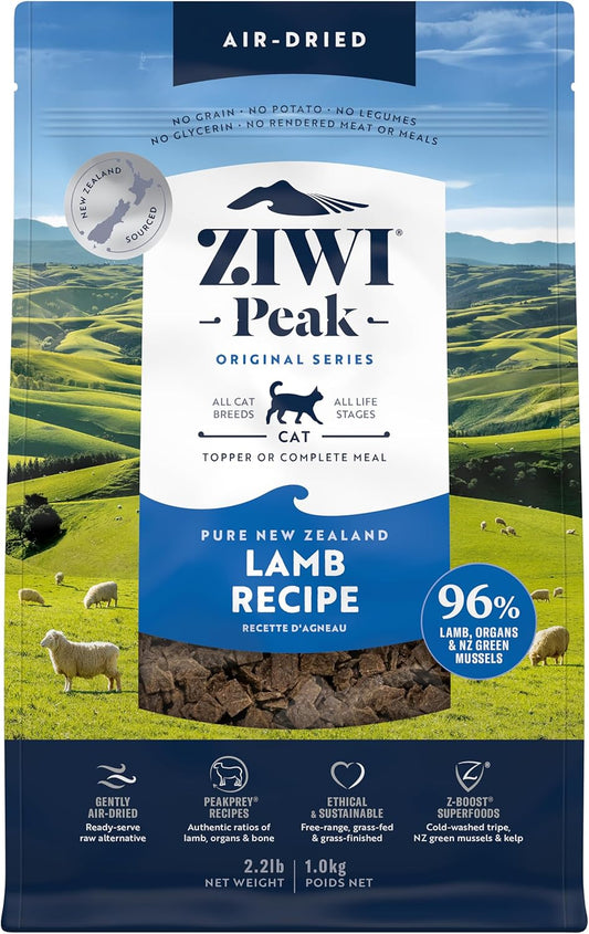 ZIWI Peak Air-Dried Cat Food – Lamb - All Natural, High Protein, Grain Free, Limited Ingredient w/ Superfoods (35.2oz)
