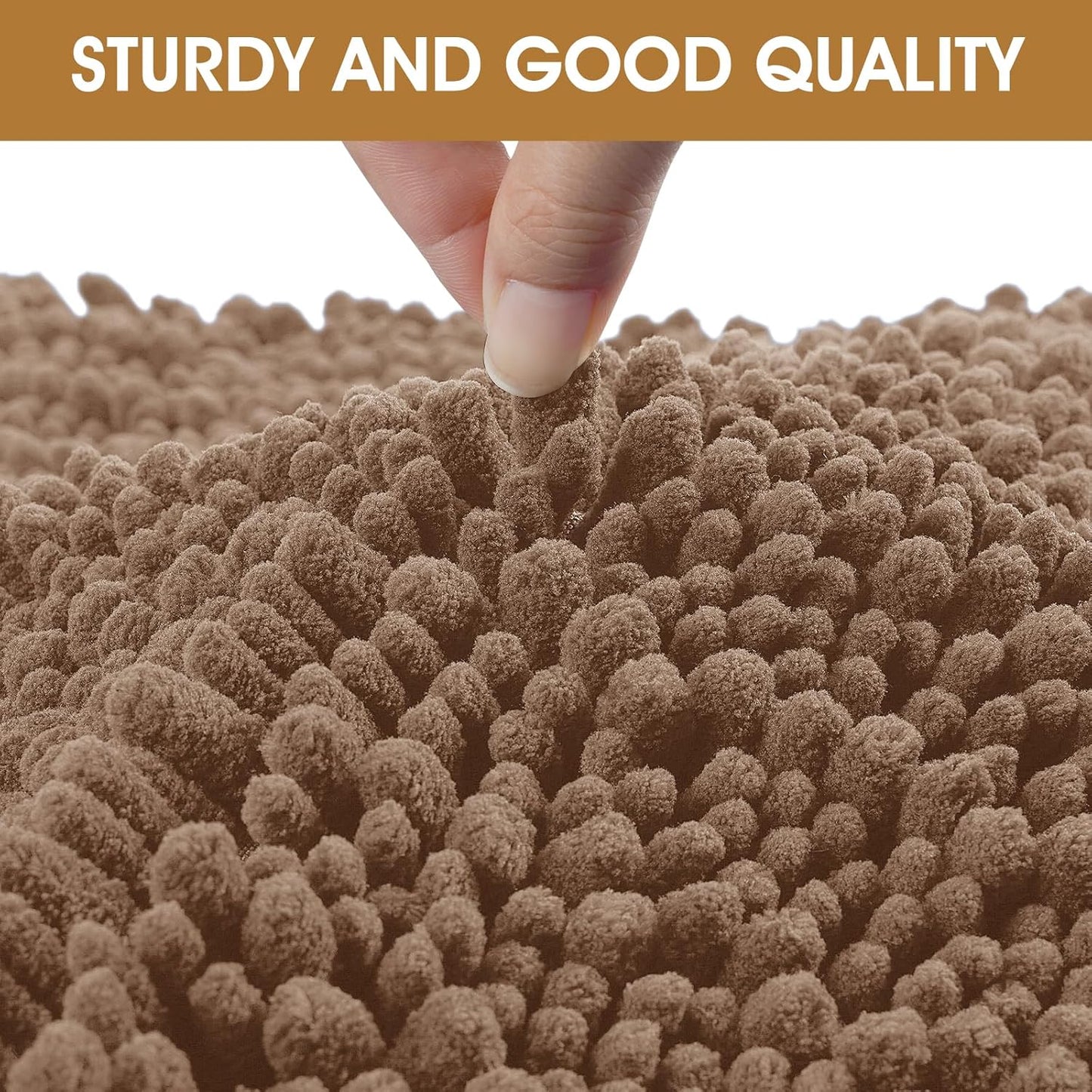 2 Pieces Muddy Door Mats for Dogs, Chenille Absorbent Pet Mats, Quick Dry, Trap Dirt Non Slip Heavy Indoor Doormat Soft Dog Bed Mat Front Inside Door Mat for Indoor Outdoor Entrance,Camel