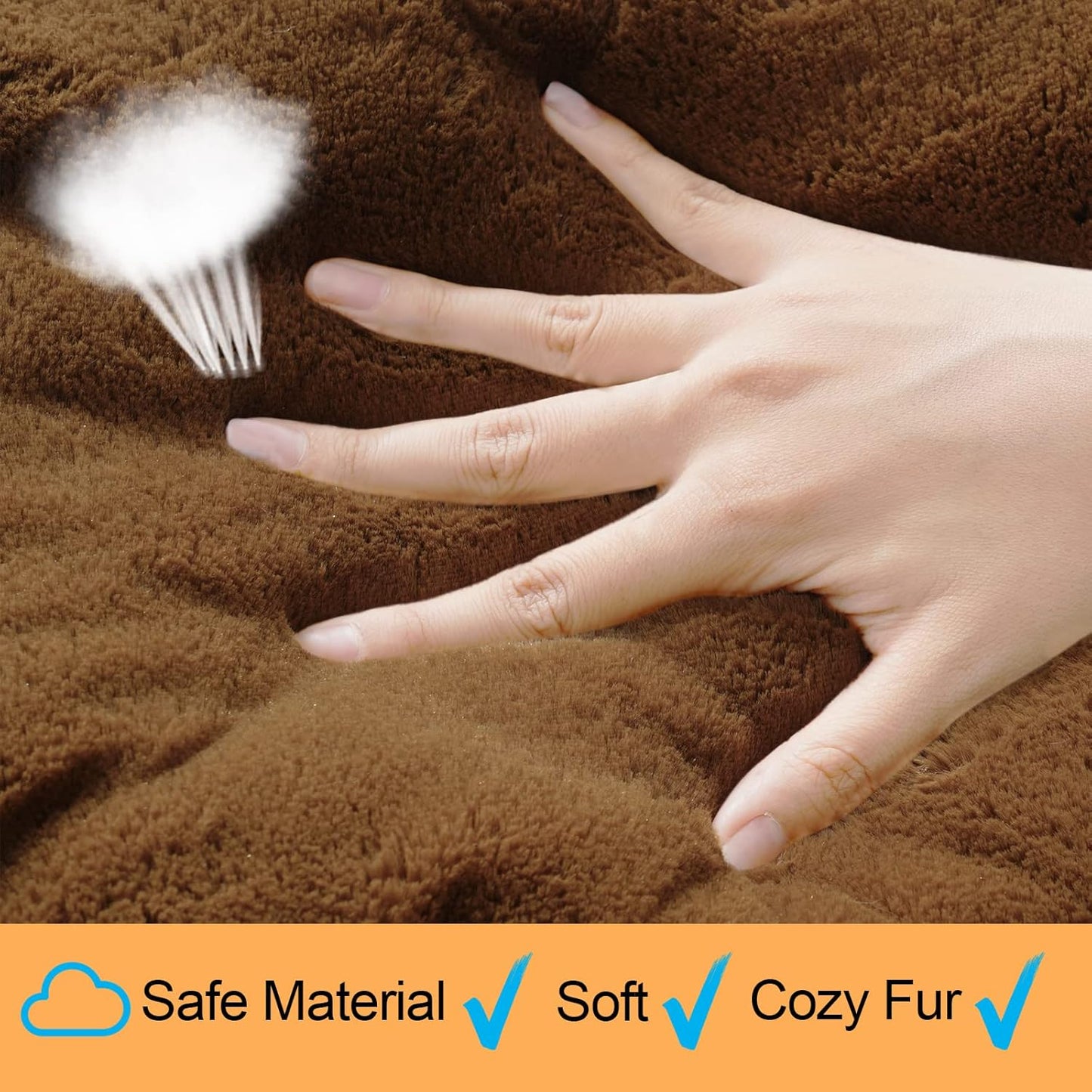 Dog Beds Crate Pad for Extra Small Dogs Ultra Soft Dog Crate Bed Washable & Anti-Slip Kennel Pad for Dogs Cozy Sleeping Mat,Brown 22inch