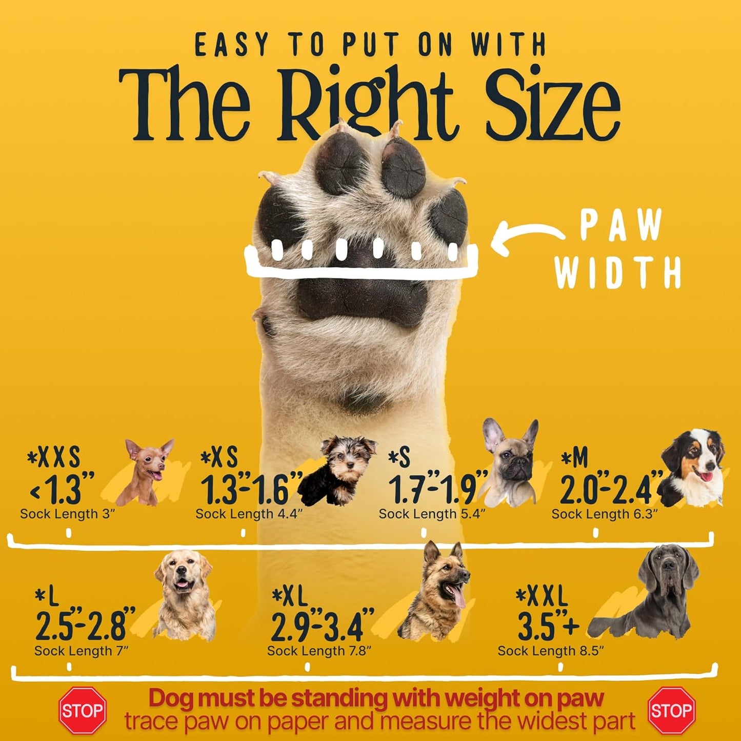 DOK TigerToes Premium Non-Slip Dog Socks for Hardwood Floors - Extra-Thick Grip That Works Even When Twisted - Prevents Licking, Slipping, and Great for Dog Paw Protection (XXL)