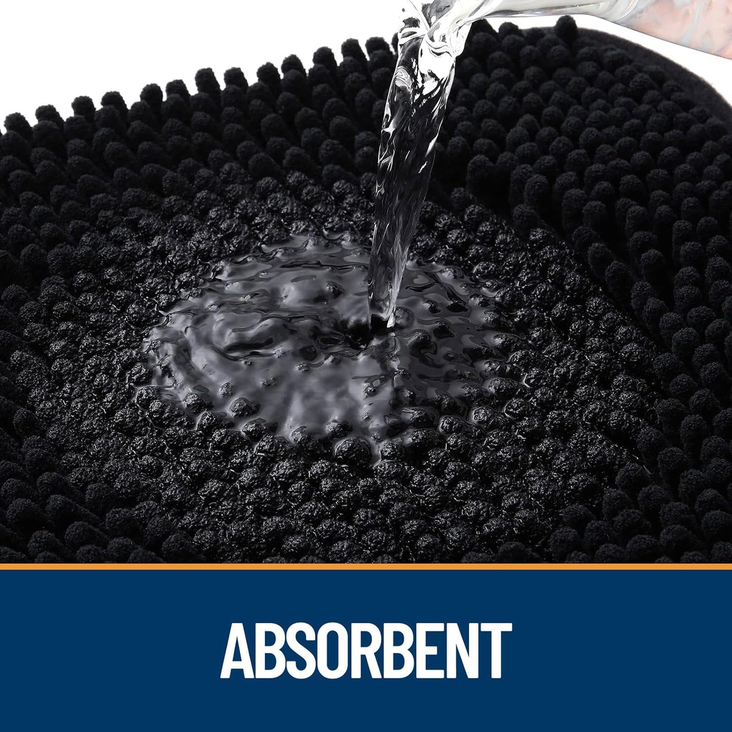 OLANLY Dog Door Mat for Muddy Paws 36x24, Absorbs Moisture and Dirt, Absorbent Non-Slip Washable Doormat, Quick Dry Chenille Mud Mat for Dogs, Entry Indoor Entryway Carpet for Inside Floor, Black