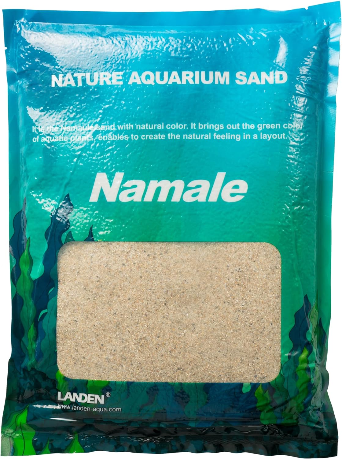 LANDEN Namale Aquarium Sand 2L(Approx 7 lbs), Super Natural for Aquarium Landscaping, Cosmetic Sand for Plant Tank, Fine Grain Natural Color River Sand for Freshwater or Blackwater Biotope Tank