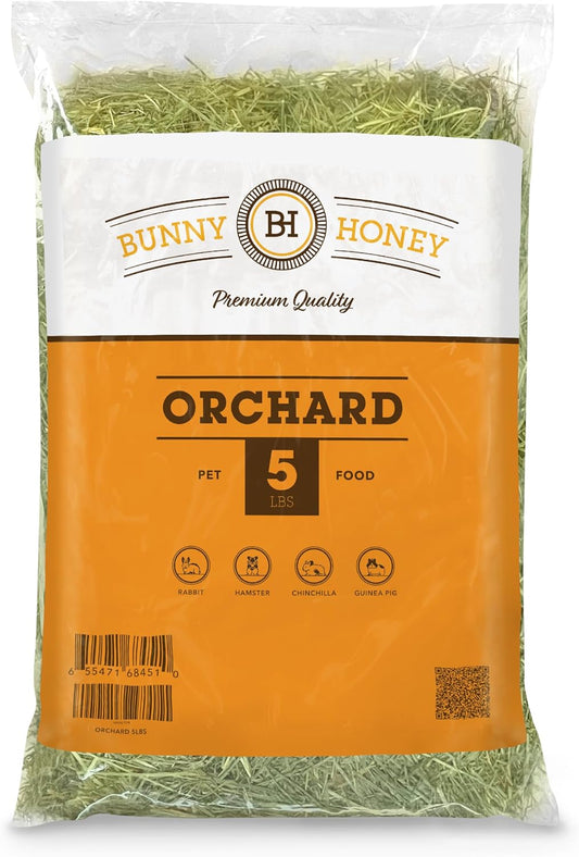 Orchard Grass Hay for Guinea Pigs, Rabbits, Hamsters & Small Pets by Bunny Honey - Fresh, High-Fiber, Supports Digestive Health & Dental Care, Non-Blended & Fresh Cut