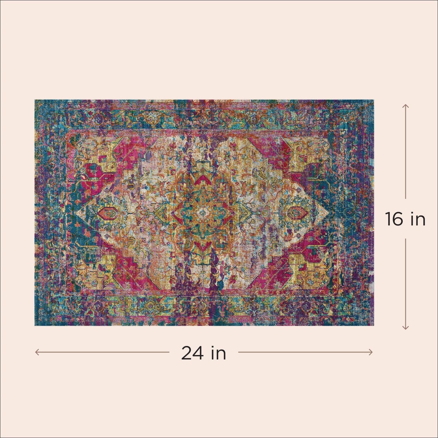 LOVEWAG Washable Dog Pee Pads, 24" x 16", Waterproof, Non-Slip, Super Absorbent, Reusable Machine-Washable, 2-Pack (Bohemian Jewel)