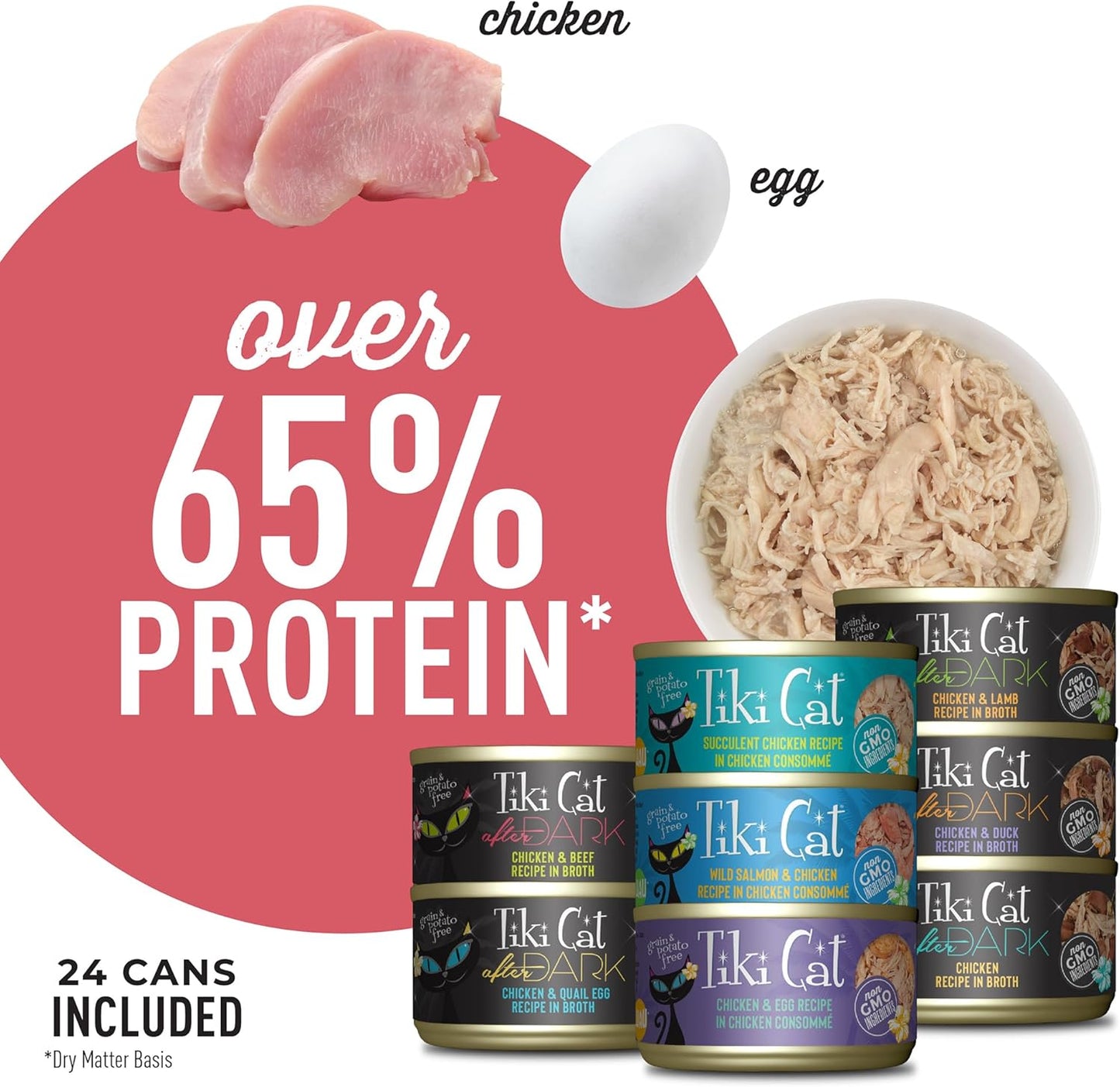 Tiki Cat® Wet Cat Food Mega Pack, Chicken Craves Variety Pack, 2.8 oz. Can (24 Count)