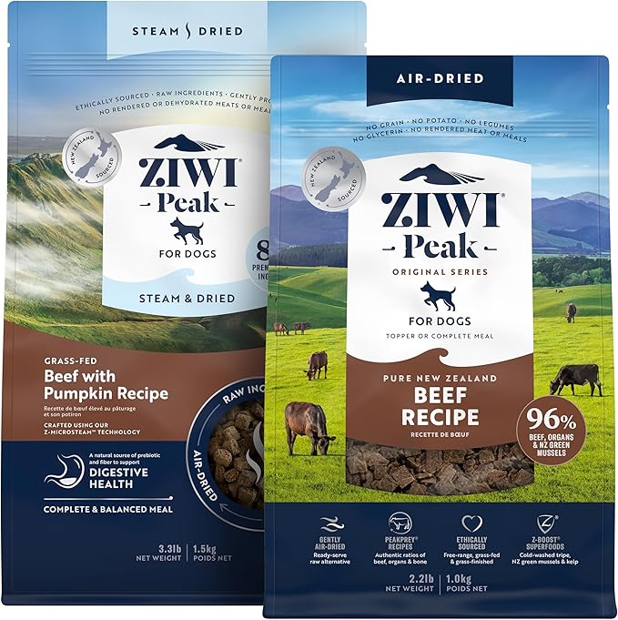 ZIWI Medium Beef & Pumpkin Dry Dog Food Bundle (35.2oz Air-Dried + 52.8oz Steam & Dried)