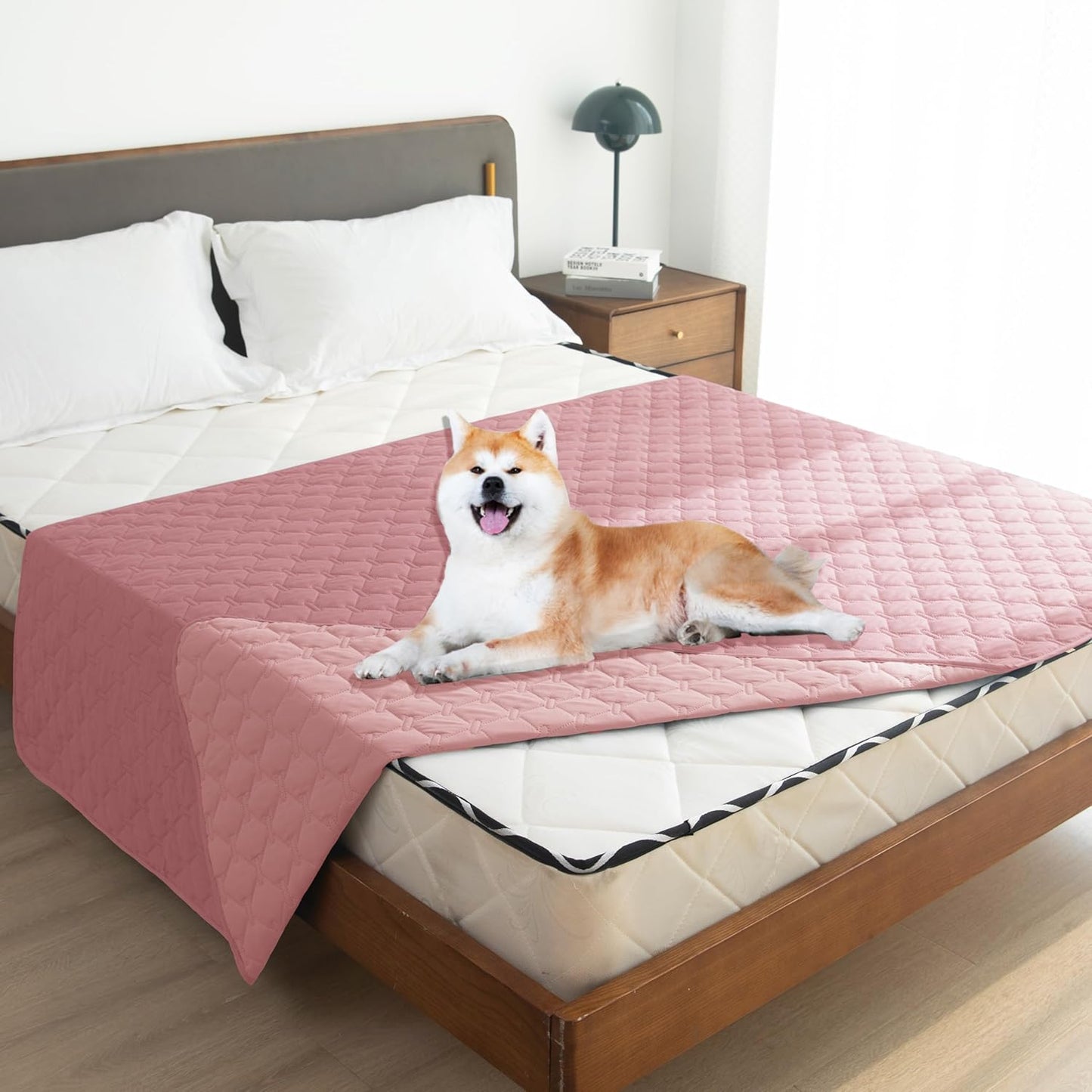 gogobunny 3X Stronger Waterproof Pet Blanket, Scratch Proof Furniture Protector for Dogs Cats, Reversible Cover 82x102 Inch, Dark Pink/Light Pink