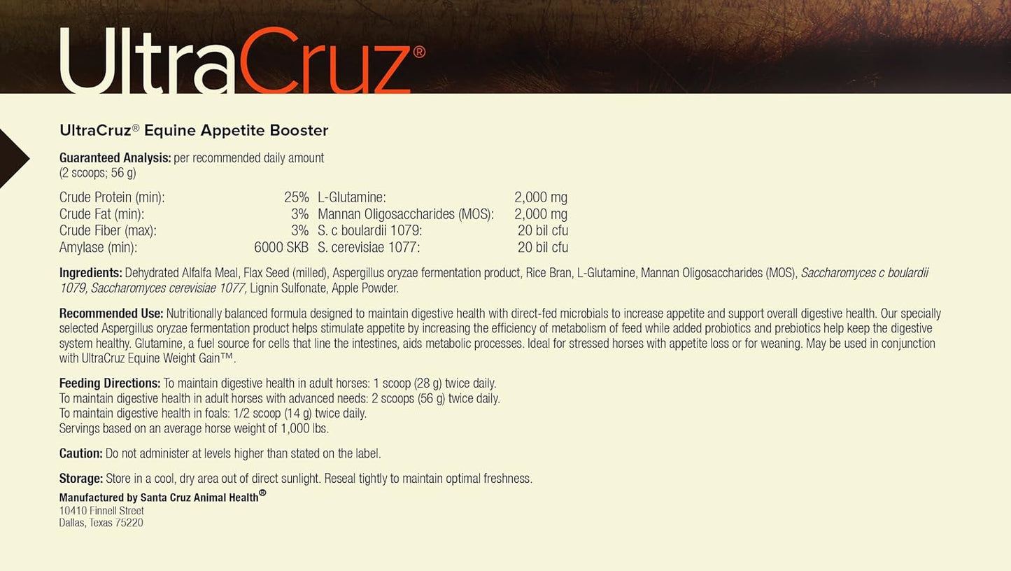 UltraCruz Equine Appetite Booster Supplement for Horses, 4 lb, Pellet (32 Day Supply)