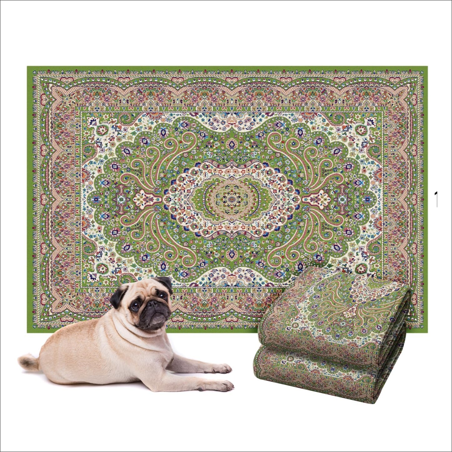 LOVEWAG Washable Dog Pee Pads, 24" x 16", Waterproof, Non-Slip, Super Absorbent, Reusable Machine-Washable, 2-Pack (Peacock Garden)