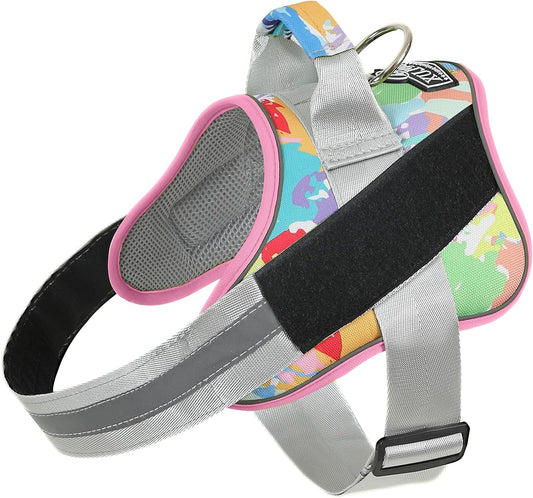 Bolux Dog Harness, No-Pull Reflective Dog Vest, Breathable Adjustable Pet Harness with Handle for Outdoor Walking - No More Pulling, Tugging or Choking (Large (Pack of 1), OilPainting)