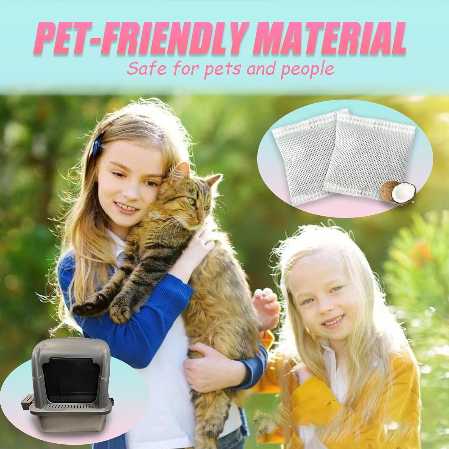 12 Pack Universal Odor Eliminator for Hooded Cat Litter Box, Natural Activated Charcoal Filters Refills, Cat Toilet Odor Control Replacement for Automatic Litter Box