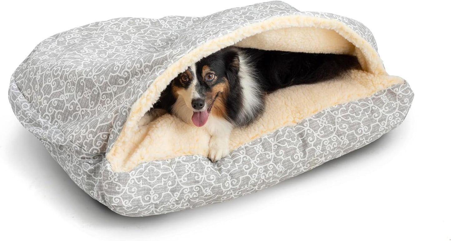 Snoozer Pet Products Luxury Rectangle Cozy Cave, Wag Collection, Extra Large, Ramey Gray