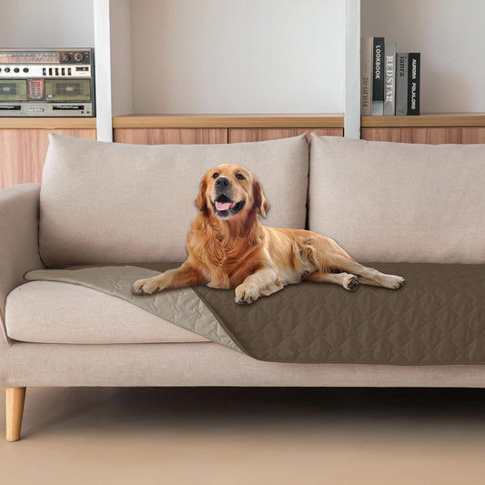 gogobunny 100% Double Sided Waterproof Dog Blanket Soft Pet Bed Cover Reversible Protect Furniture Couch Sofa Car for Puppy Cat Kids (Dark Walnut/Light Walnut, 30x90 Inch (Pack of 1))