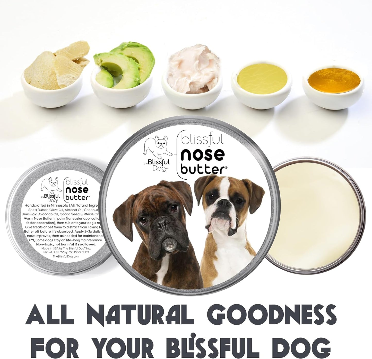 The Blissful Dog Boxer Duo Unscented Nose Butter, 4-Ounce