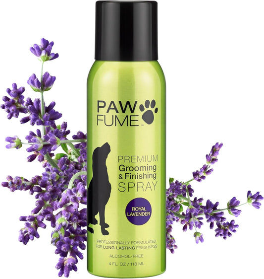PAWFUME Dog Detangler Grooming Spray, Royal Lavender, 1-Pack – Keeps Pups Fresh All Day – Hypoallergenic, Alcohol-Free, Detangling & Moisturizing – Salon-Quality Dog Necessities for Coat & Fur Care