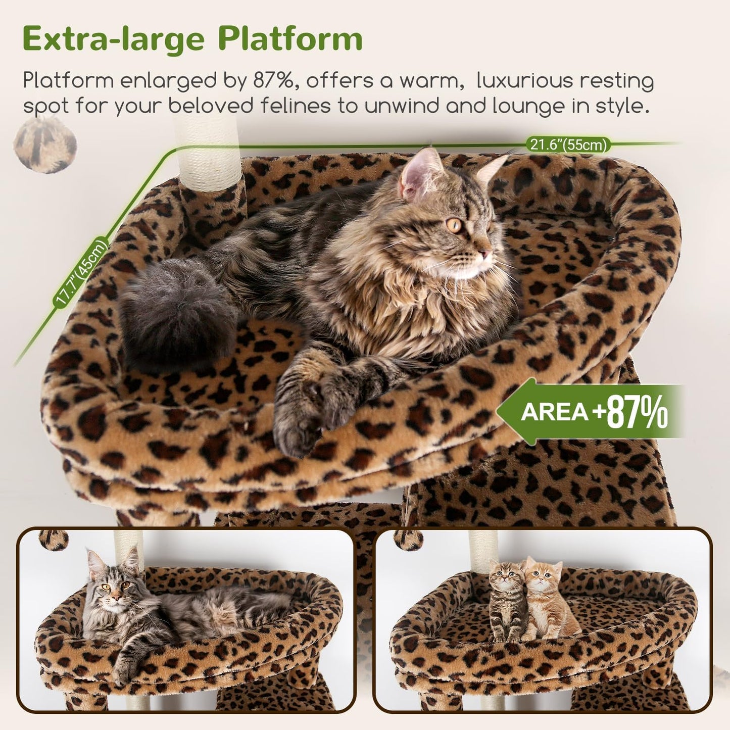Globlazer Giant Cat Tree, 83 inch Cat Tree for Indoor Cats Large Adult, XXL Cat Tower with 9 Scratching Posts for 20lb+ Heavy Duty Large Adult Cats, F83, Leopard Print