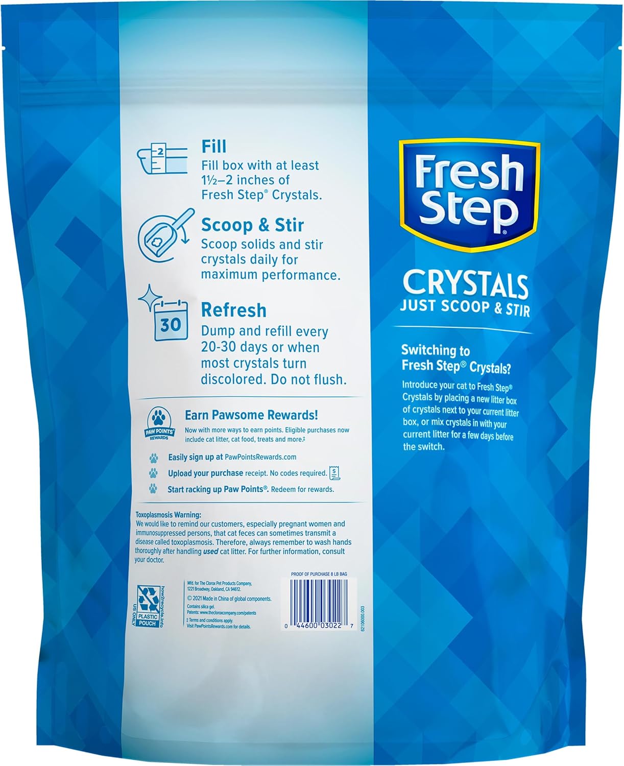 Fresh Step Crystals, Premium Cat Litter, Scented, 8 Pounds, Pack of 2 (Package May Vary)