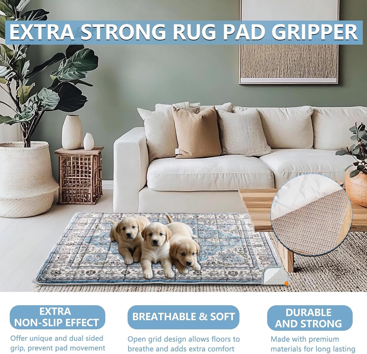 Washable Thickened Pee Pads for Dogs, 2 Pack (36"x42") Upgrade Reusable Puppy Pads with Non-Slip Rug, Super Absorbent Leakproof Puppy Training & Whelping Pads for Dogs, Doggie