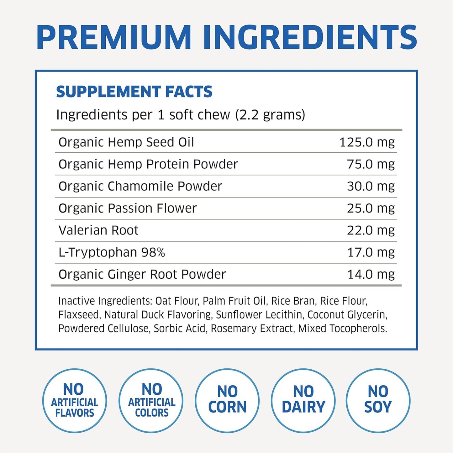 Hemp Calming Chews for Dogs - Natural Anxiety Relief Treats - Separation, Stress, Barking, Thunderstorms - 120 Dog Anxiety Chews