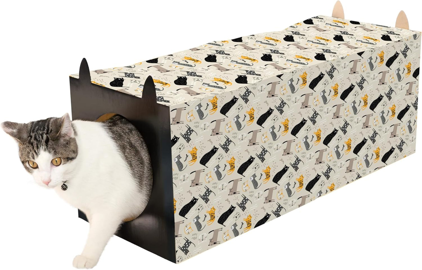 Kitty City Paper Bag Scratchers for Cats, Cat Print Paper Bag Tunnel Scratcher