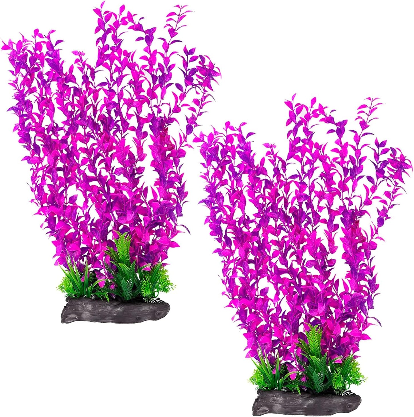 Hamiledyi Aquarium Plastic Plants Aquarium Decor Artificial Fish Tank Plants,Tall Fish Tank Decorations, Extra Large Aquarium Plant 20.4-inch Tall,2PCS