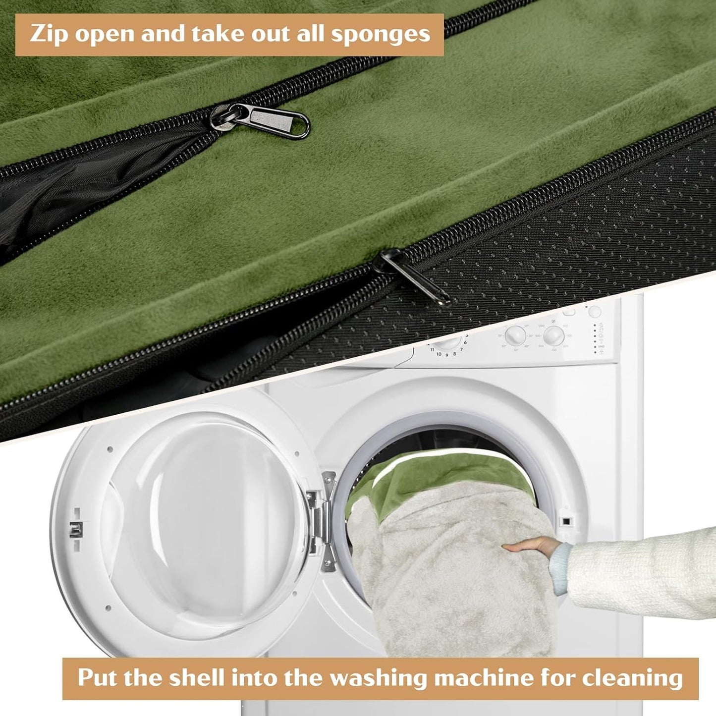 Comfort Expression Medium Dog Beds Waterproof Orthopedic Foam Dog Sofa Beds for Medium Large Dogs Comfy Pet Bed with Washable Removable Cover & Non-Slip Bottom(Medium,Light Green)