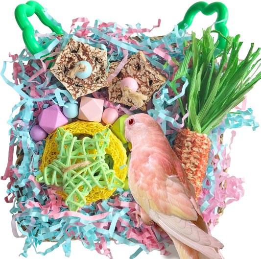 Bird Toys For Cockatiels, Tyotrbs Bird Toys For Conures Parakeet Toy BirdsToy For Parrots Birds Foraging Toy ParrotToys BirdCage Accessories Lovebird Cage Accessories for Small Birds