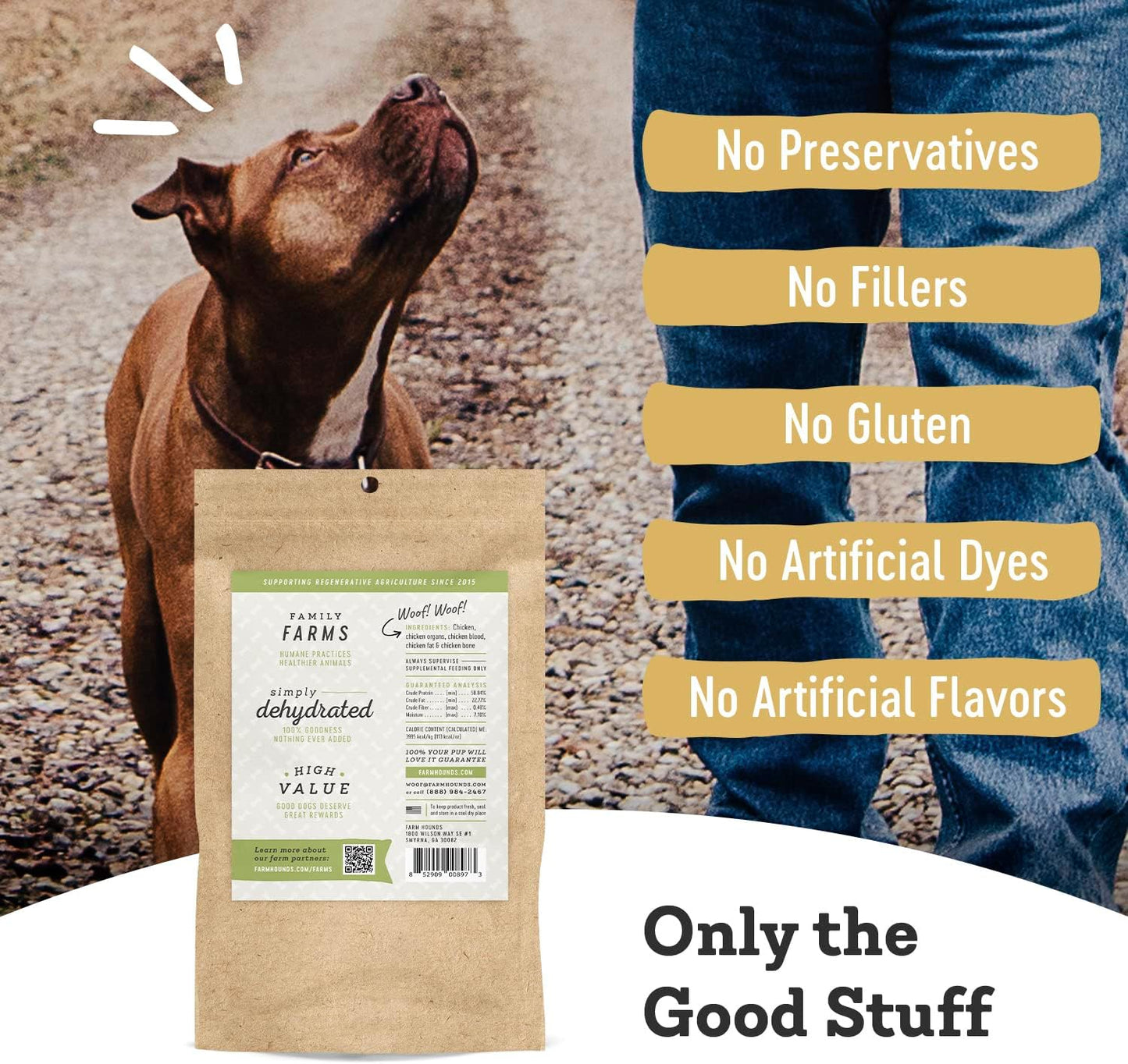Farm Hounds - Chicken Trainers - Premium Natural Jerky for Dogs - 100% Humanely Raised Chicken - Easy-Break - Great for Training & Treats - No Added Fillers - Made in USA - 4.5oz - 1 Pack