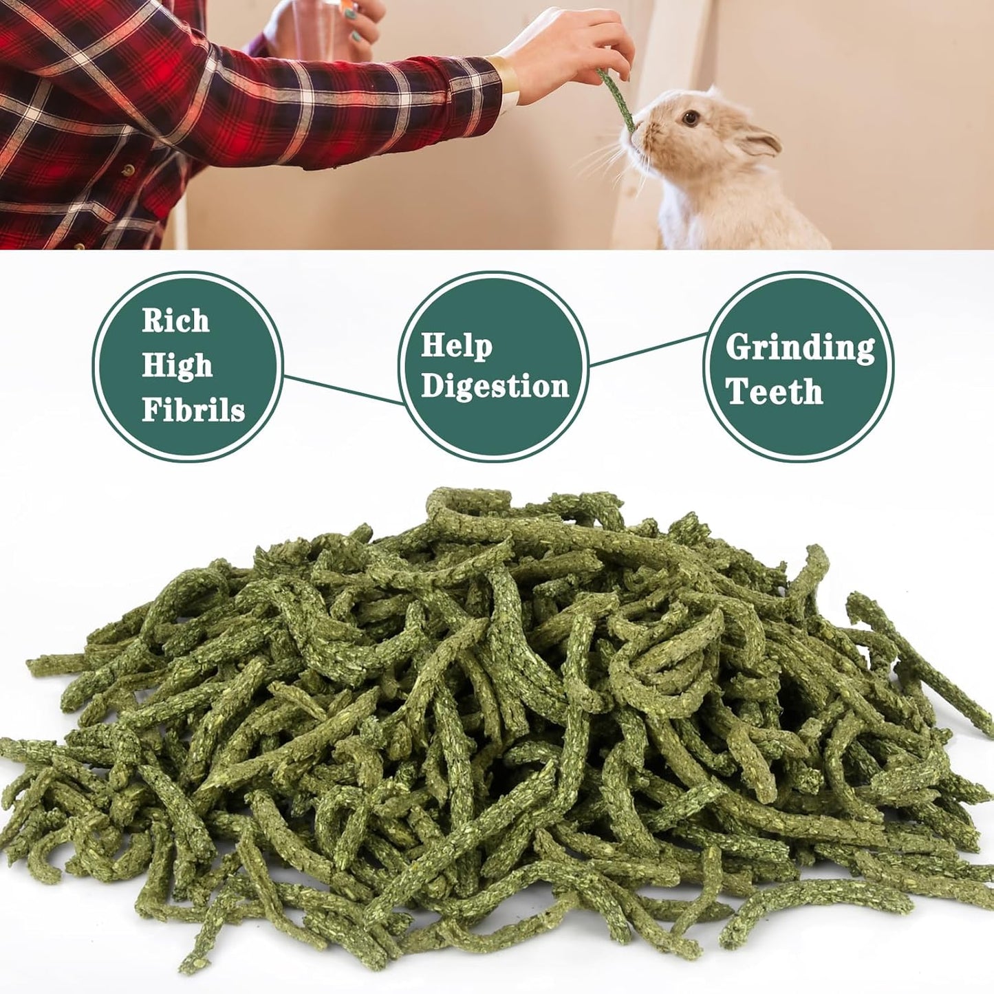 Timothy Hay Pellets 7oz - 100% Timothy Premium Nutrition Pellet for Tortoise, Rabbits 7 oz