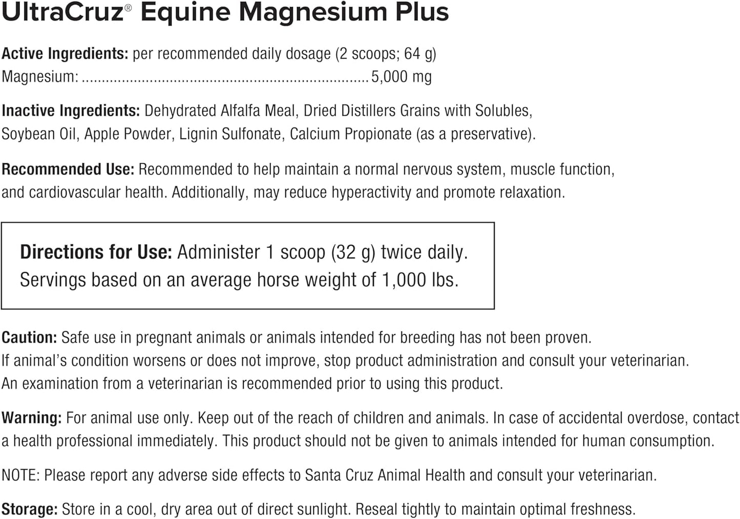UltraCruz® Equine Magnesium Plus, 20 lb