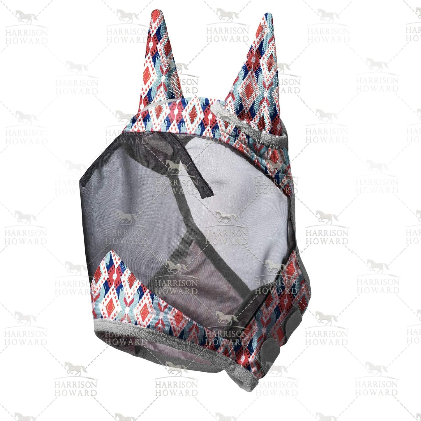 Harrison Howard LumiVista Horse Fly Mask Standard with Ears UV Protection for Horse Tribal Rhombus M Cob