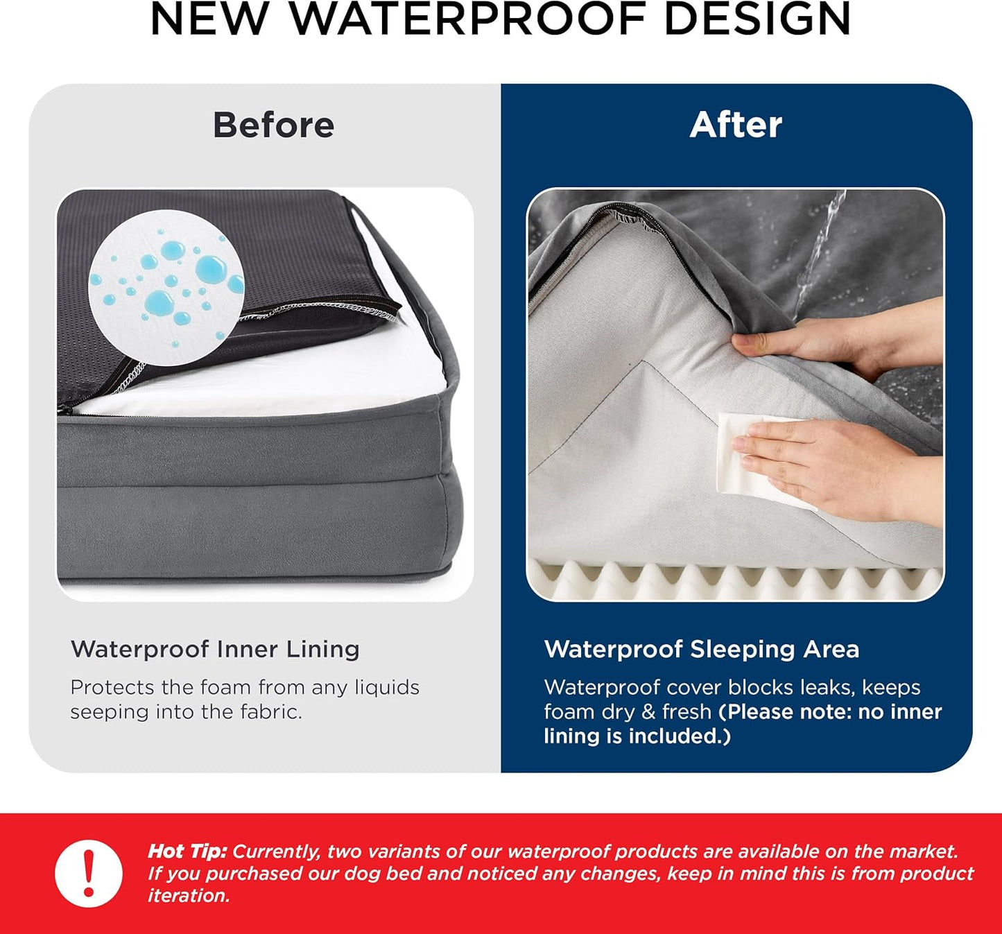 Bedsure XL Orthopedic Dog Bed for Extra Large Dogs - Washable XLarge Dog Cat Bed Waterproof, Comfort Dogs Couch Sofa with Washable Removable Cover, Pet Bed with Nonskid Bottom, Ivory, 42"