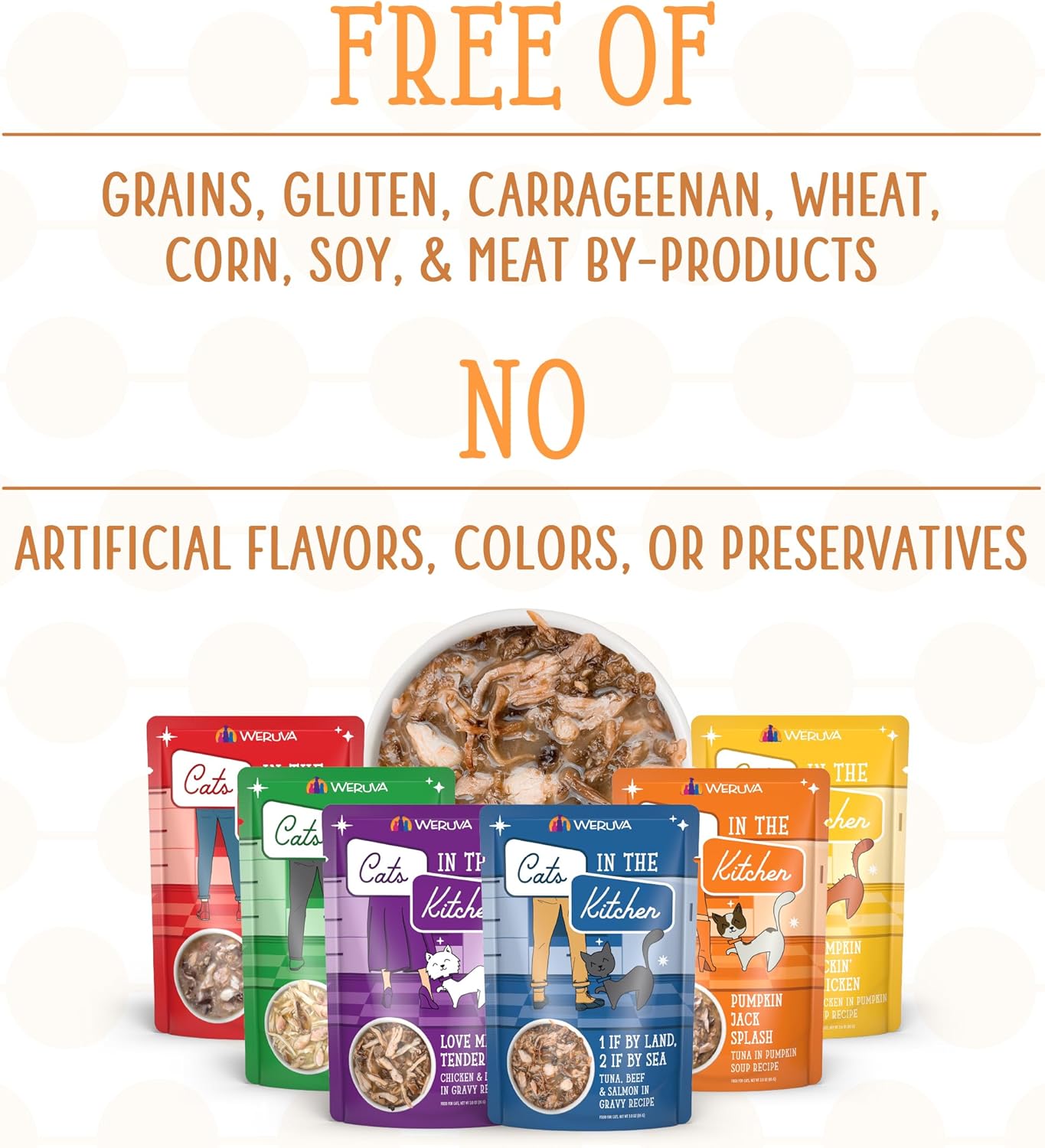 Weruva Cats in the Kitchen, Pantry Party Pouch Variety Pack in Gravy Cat Food, 3oz Pouch (Pack of 12)