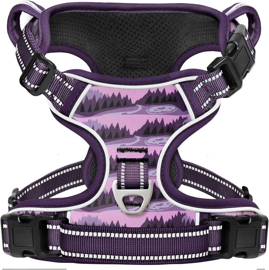 Timos Dog Harness,No-Pull Pet Harness Adjustable Soft Padded Dog Vest,Reflective No-Choke Pet Oxford Vest with Easy Control Handle for Small Dogs,Moon Night,S