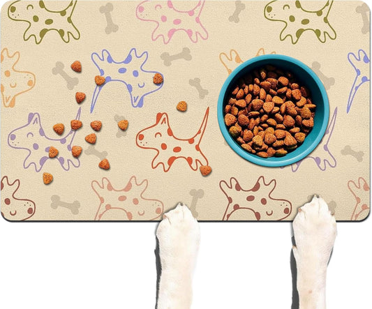 Pet Feeding Mat for Floors Waterproof Dog Mat for Food and Water Absorbent Quick Dry Non Slip mat for Cat Bowls