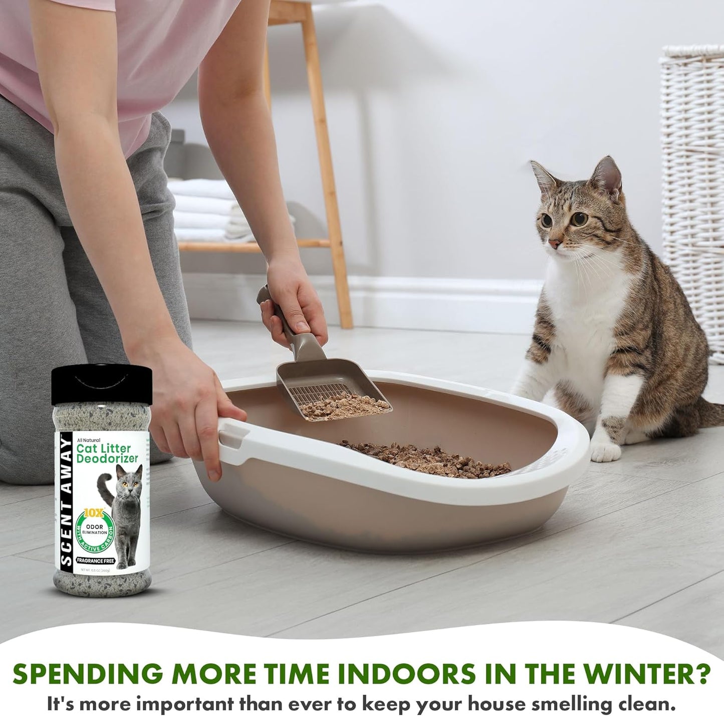 Cat Litter Deodorizer | Litter Box Odor Eliminator | Fragrance-Free with Active Carbon | Eliminates Cat Odors and Smells to Keep Your Home Fresh and Clean (25 LBs)