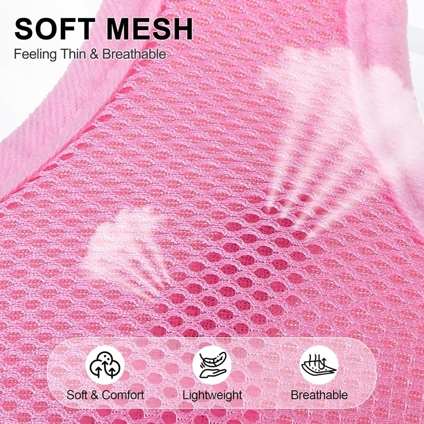 BINGPET No Pull Dog Harness,Soft Mesh Breathable All Weather Vest Harness,Safety Protection Design Durable Adjustable Step-in Easy Walk Dog Harness for Small Medium Large Dogs(LightPink,XL)