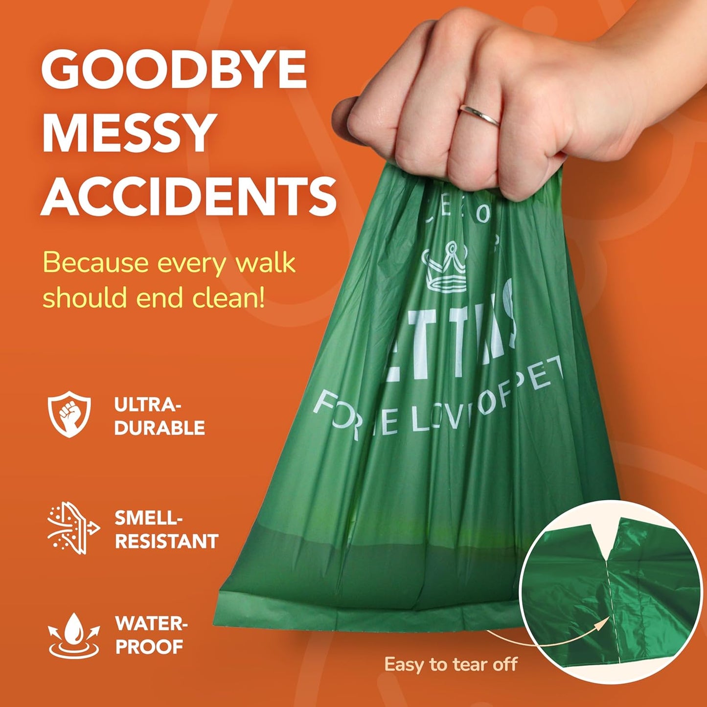 Biodegradable Dog Poop Bag - 180 Dog Waste Bags Total, Leakproof & Odor-Trapping, Durable Doggy Waste Bags - 12 Rolls (15 Pet Poop Bags Per Roll), 13x9" Environment-friendly Potty Bags