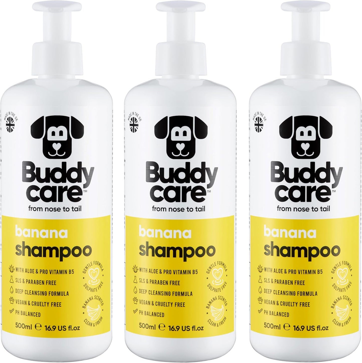 Banana Dog Shampoo & Conditioner by Buddycare | with Aloe Vera and Pro Vitamin B5 (50.72oz)