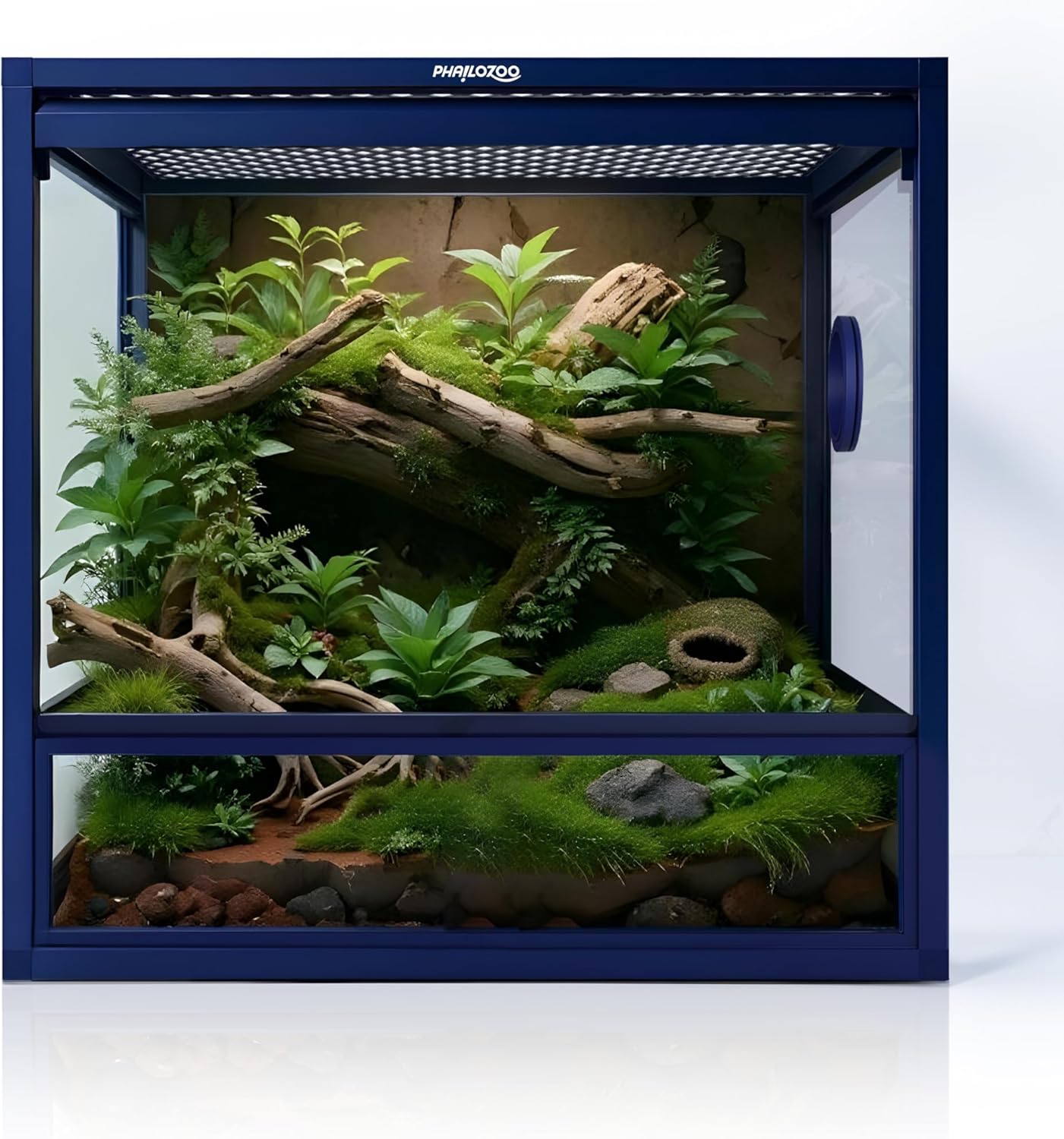 MagicCube 18'' x 18'' x 18'' Reptile Tank with Lock, 24 Gallon Reptile Terrarium with Flip-Up Tempered Glass Door, Top Screen Ventilation for Leopard Gecko - Bottom Not Leakproof