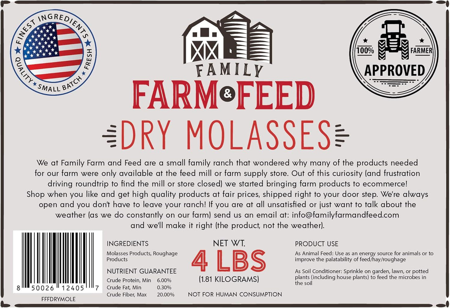 | Dried Molasses Food | Soil and Pet | Young and Adult | Granular | 4 Pounds