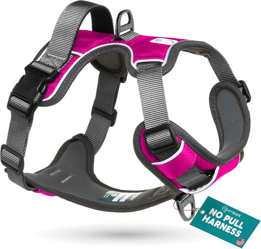 Embark Adventure Dog Harness, No-Pull Reflective Trim Dog Harness for Small, Medium & Large Dogs - Military Grade Nylon, 2 Leash Clips & Gel Lined Handle. Soft & Padded Puppy Dog Vest for Any Breed