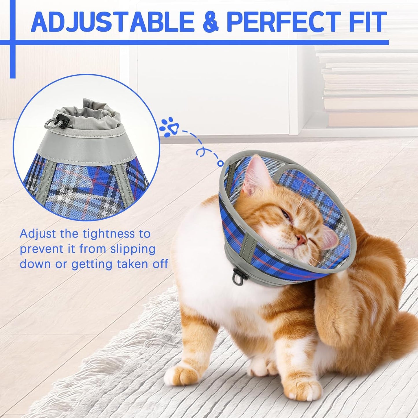 Cat Cone Collar Soft, Cat Recovery Collar for Large Medium Small Cats Kittens, Pet Cone Alternative After Surgery