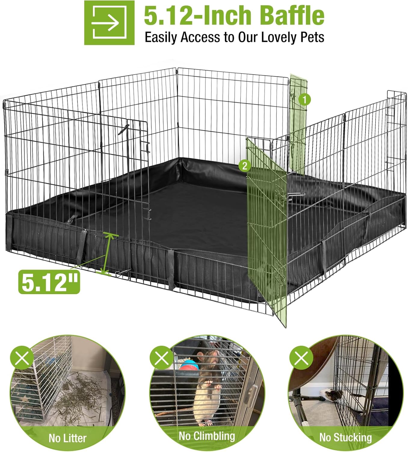 GUTINNEEN Rabbit Pet Playpen Bunny Run Extension Indoor Small Animal Pen (Playpen Only)