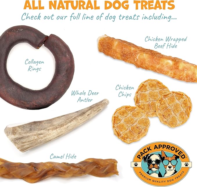 Beef Tendons for Large Dogs & Medium Breeds - Digestible Chews & Dog Treats for Large Dogs - Single Ingredient Dog Chew Sticks - 7-10" (12ct)