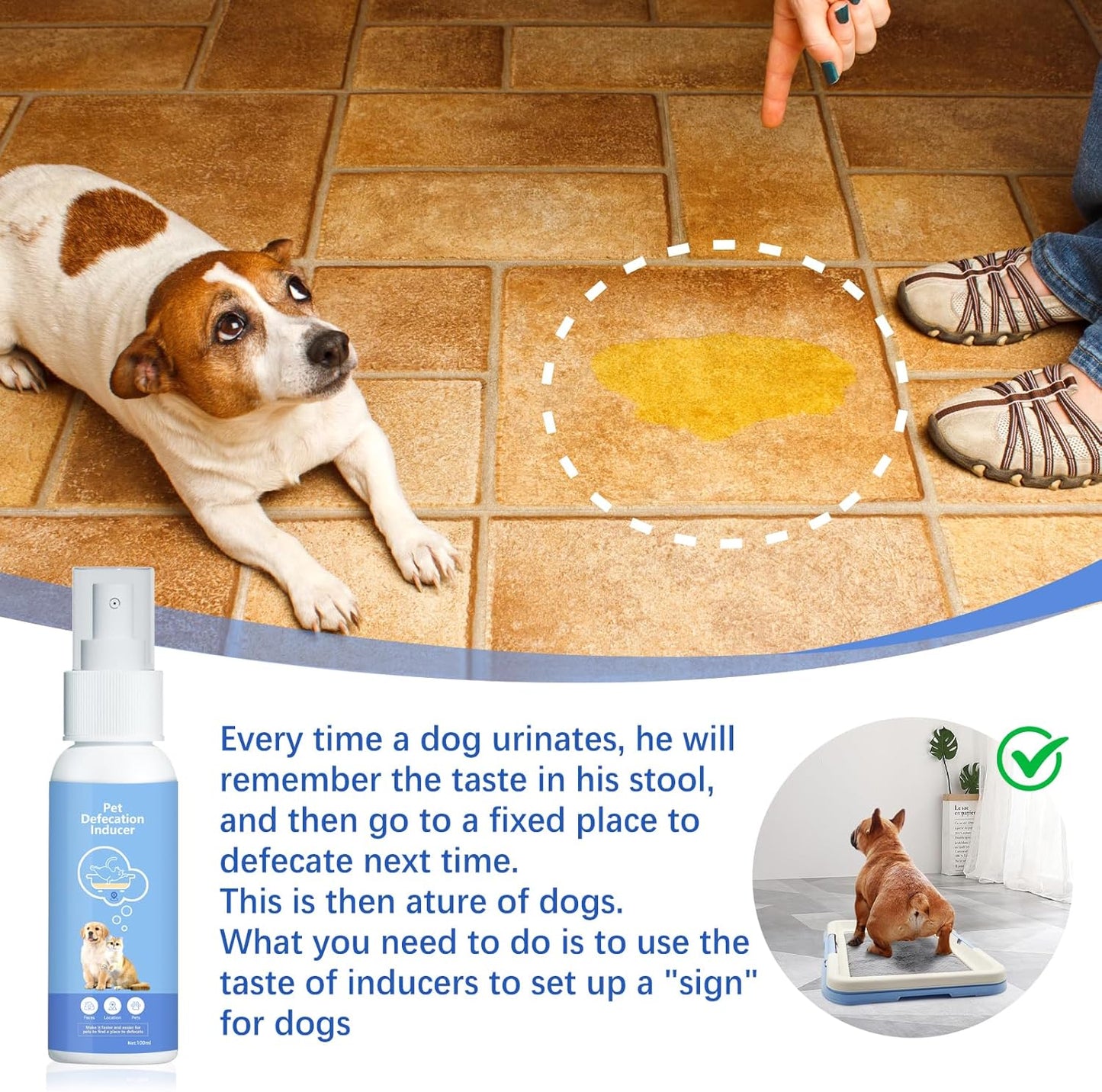 Potty Training Spray for Dogs,Puppy Potty Training Spray,Correct The Dog's Bad Defecation Behavior and Help You Train Your Dog to Go to The Toilet in The Right Place-100M